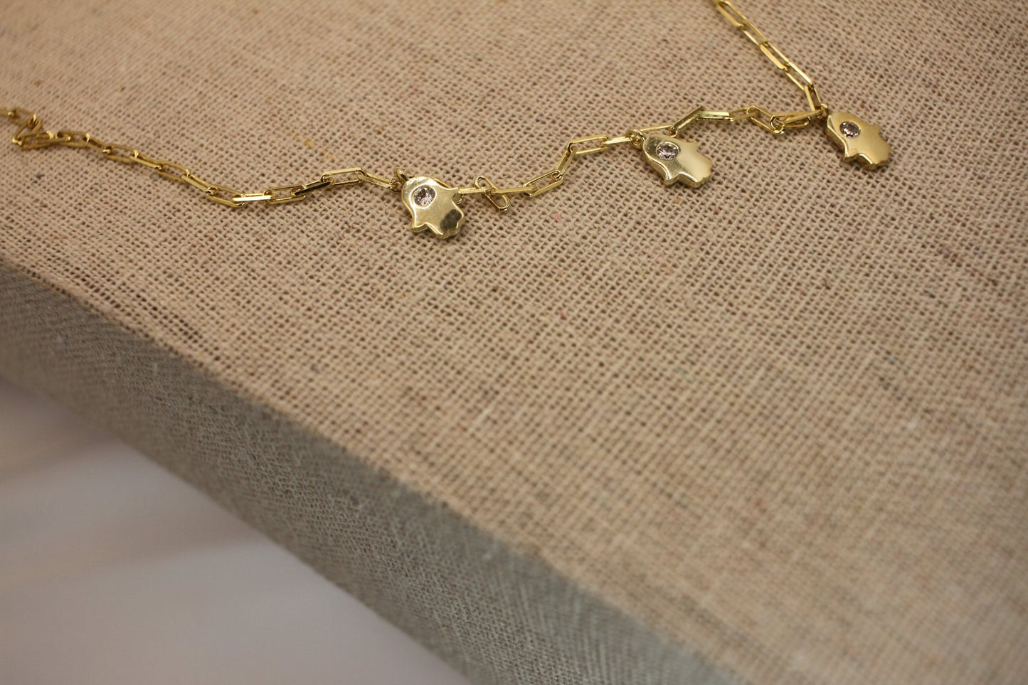 Hamsa Gold Necklace - Luna by Cinthia Garcia