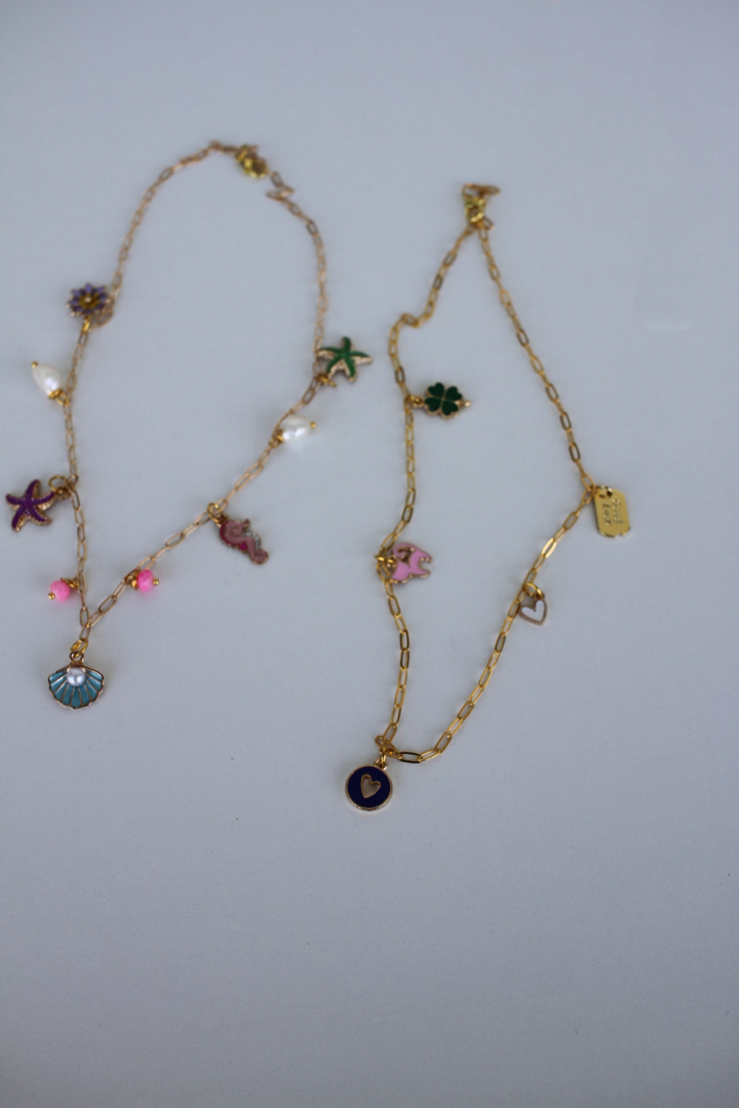 Gold Sea Charm Necklace – Starfish, Seashell & Seahorse Pendant Jewelry - Luna by Cinthia Garcia