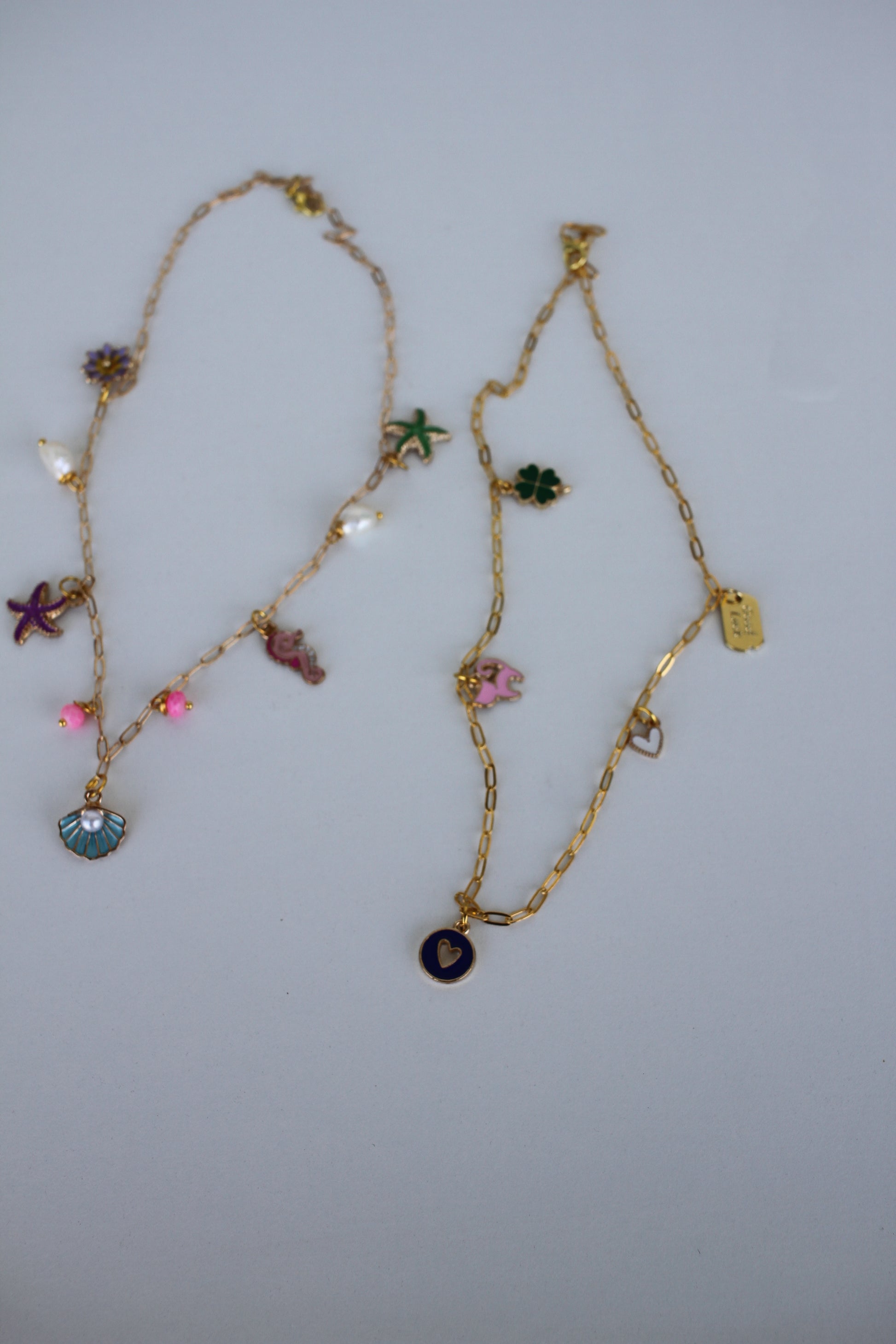 Gold Sea Charm Necklace – Starfish, Seashell & Seahorse Pendant Jewelry - Luna by Cinthia Garcia