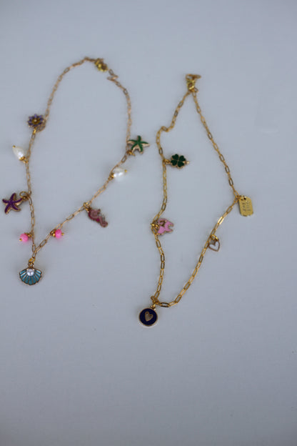 Gold Sea Charm Necklace – Starfish, Seashell & Seahorse Pendant Jewelry - Luna by Cinthia Garcia